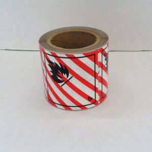 Rollo de etiquetas de la División 4.1 sólidos inflamables (Flammable solid)