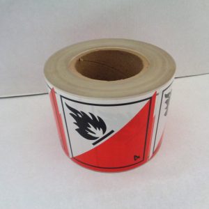 Rollo de etiquetas de la División 4.2 sustancias que presentan riesgo de combustión espontánea (Spontaneusly Combustible)