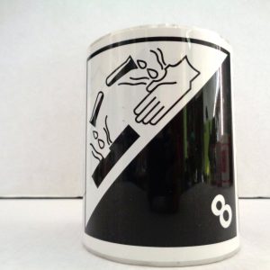 Rollo de etiquetas clase 8 sustancias corrosivas