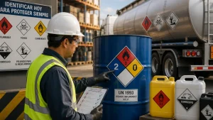Inspección y etiquetado HAZMAT de materiales peligrosos